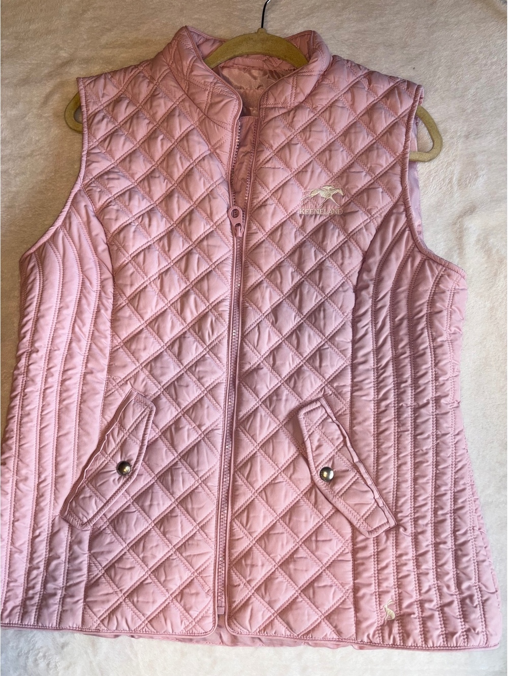 Joules Minx Pink Quilted Vest Gilet Women 6 S Keeneland Horse Racing Equestrian